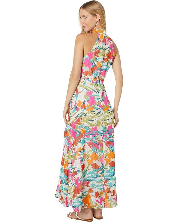 

Платье Maggy London Ribbon Stripe Maxi Dress with Keyhole Neck, цвет Ivory/Pink