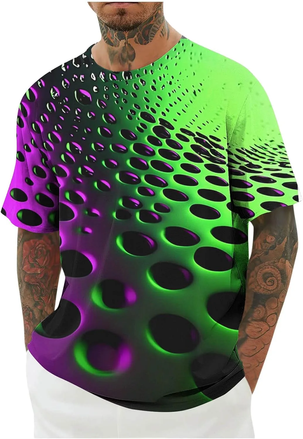 

Мужская футболка с принтом, свободный крой, Crew Neck, короткий рукав