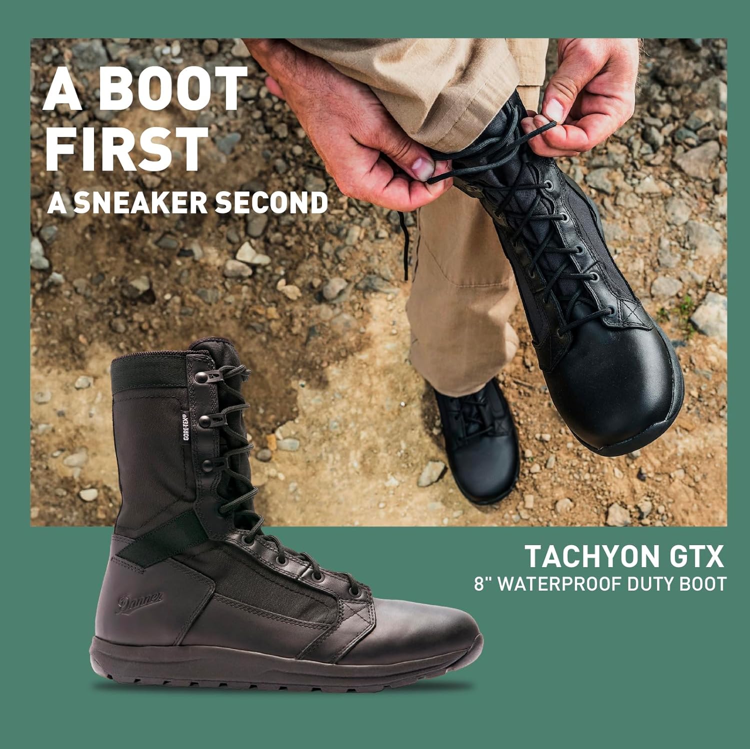 Тактические ботинки Danner Tachyon Gore-Tex 8” для мужчин - водонепроницаемая кожа полного зерна и нейлон 500D с быстрыми шнурками, комфортной стелькой и противоскользящей подошвой Name ‎Danner — фото 2