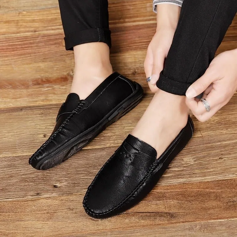 Лоферы кожаные Mens Faux Leather Loafers, Black UOPYNE — фото 4