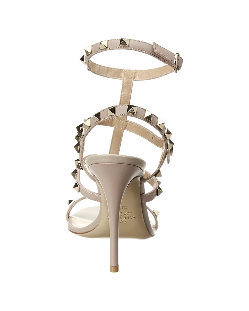 

Кожаные сандалии Valentino Rockstud Caged 100, розовый