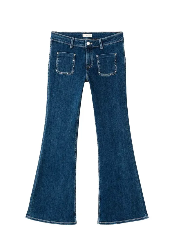 Подростковые расклешенные джинсы Mango Kids, Azul Oscuro — фото 4