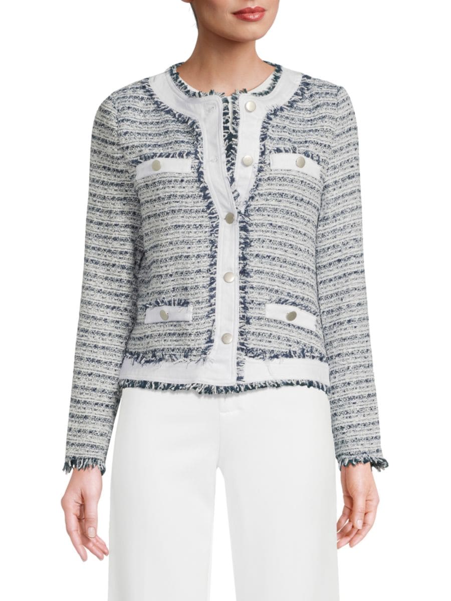 

Пиджак из твида в стиле микс-медиа Ecru, цвет Navy White