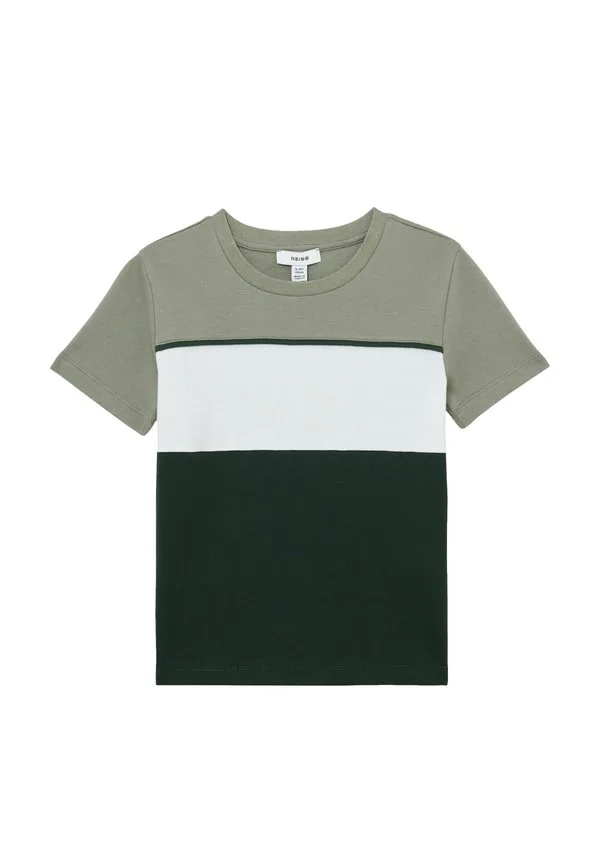 Футболка с принтом в стиле колорблок Reiss, Dark Green Sage Off White