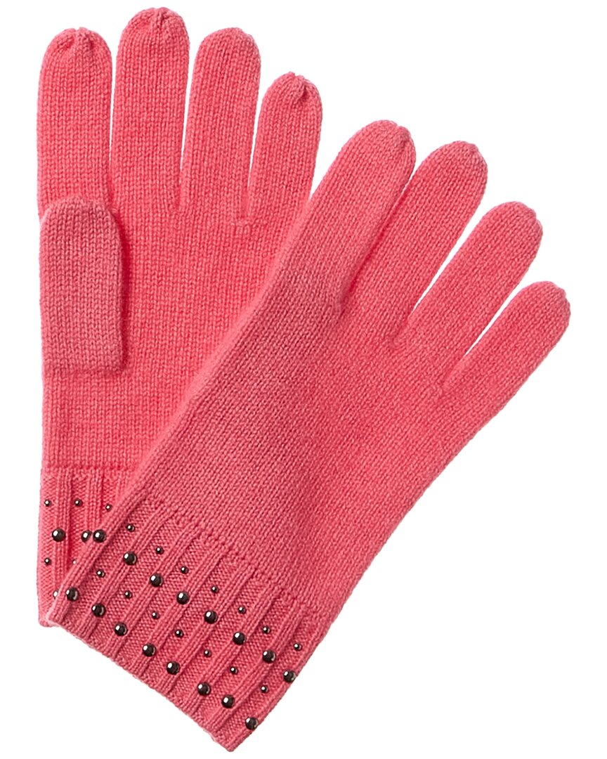 

Перчатки из кашемира с заклепками Forte Cashmere Fashion, розовый