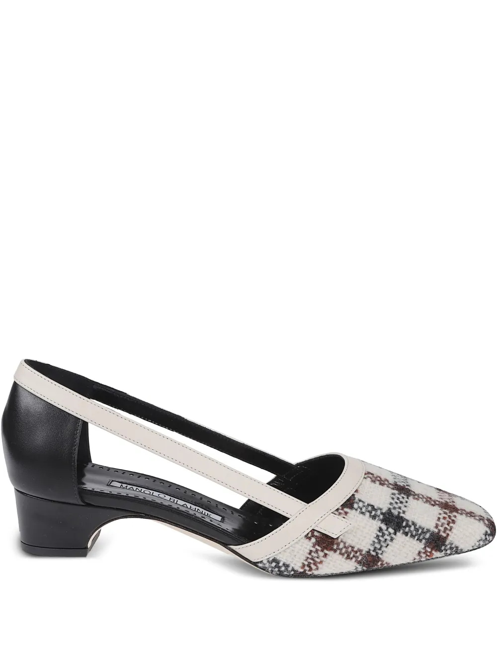 Туфли-лодочки в клетку Manolo Blahnik, белый