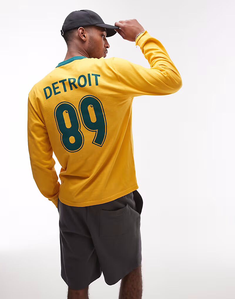 

Футболка с длинными рукавами и принтом Carhartt WIP 89 желтого цвета