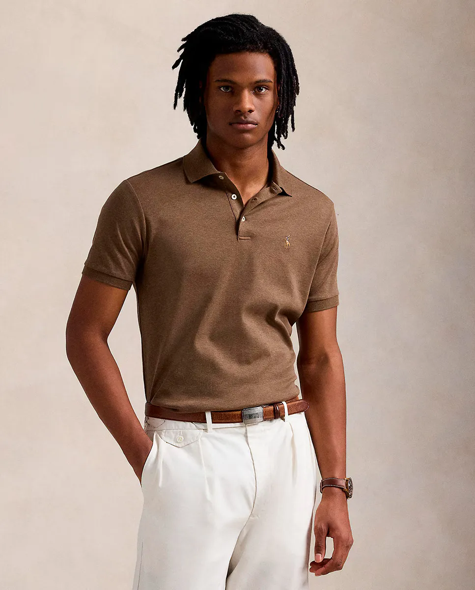 

Мужская рубашка-поло стандартного кроя из хлопка пима Polo Ralph Lauren, темно-коричневый