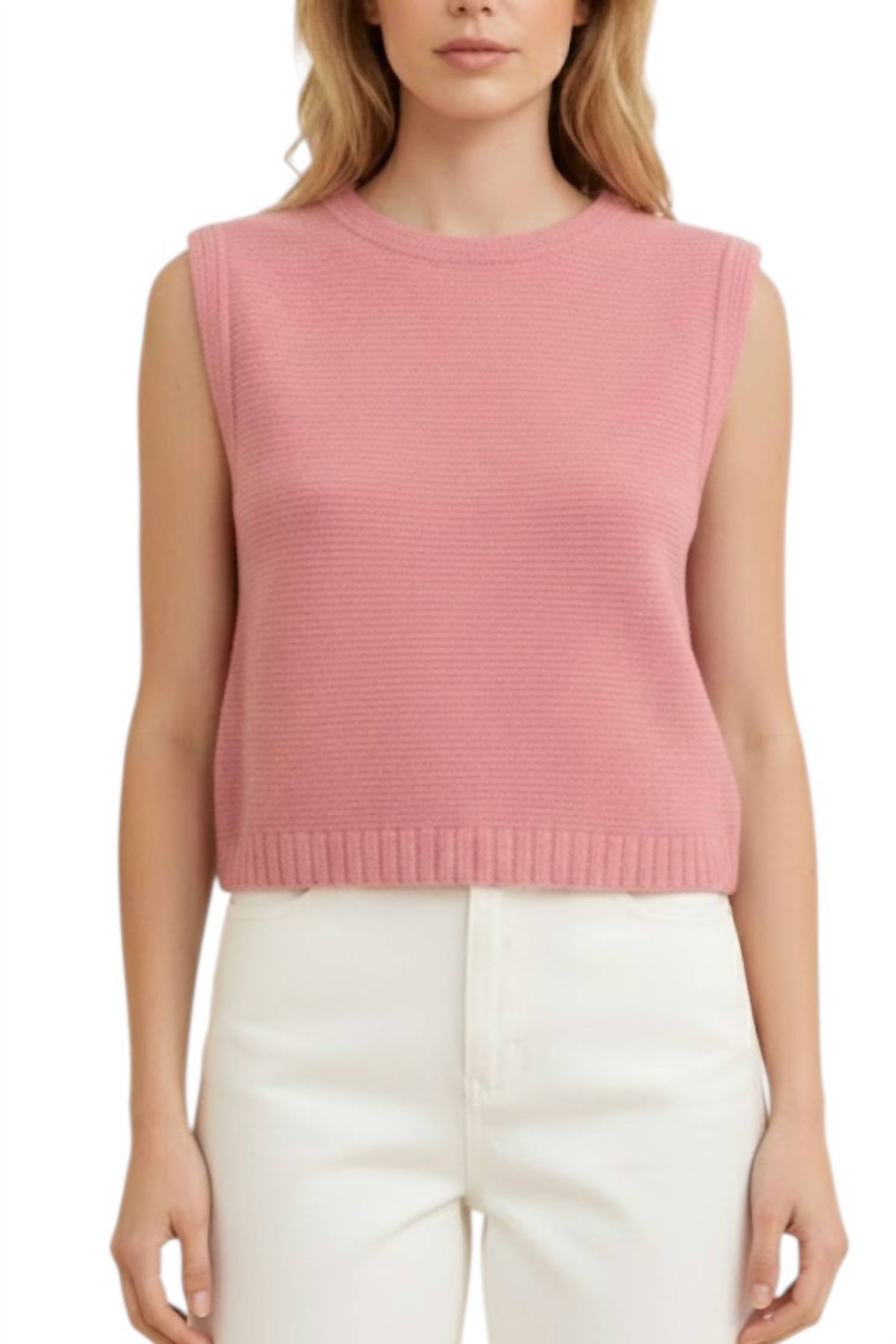 

Cloud Ten Майка-свитер с бантом на спине, розовая