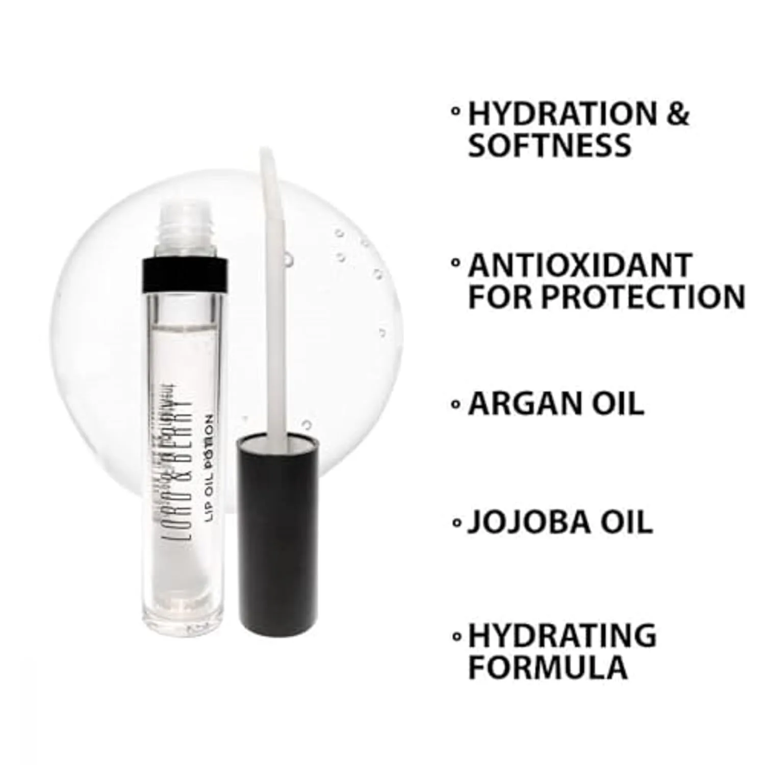 Lord & Berry Lip Oil Potion Advanced Fluid Lip Treatment - Прозрачное масло для губ - Снимает сухость, улучшает текстуру губ - 1612 Прозрачное - 0,24 унции — фото 2