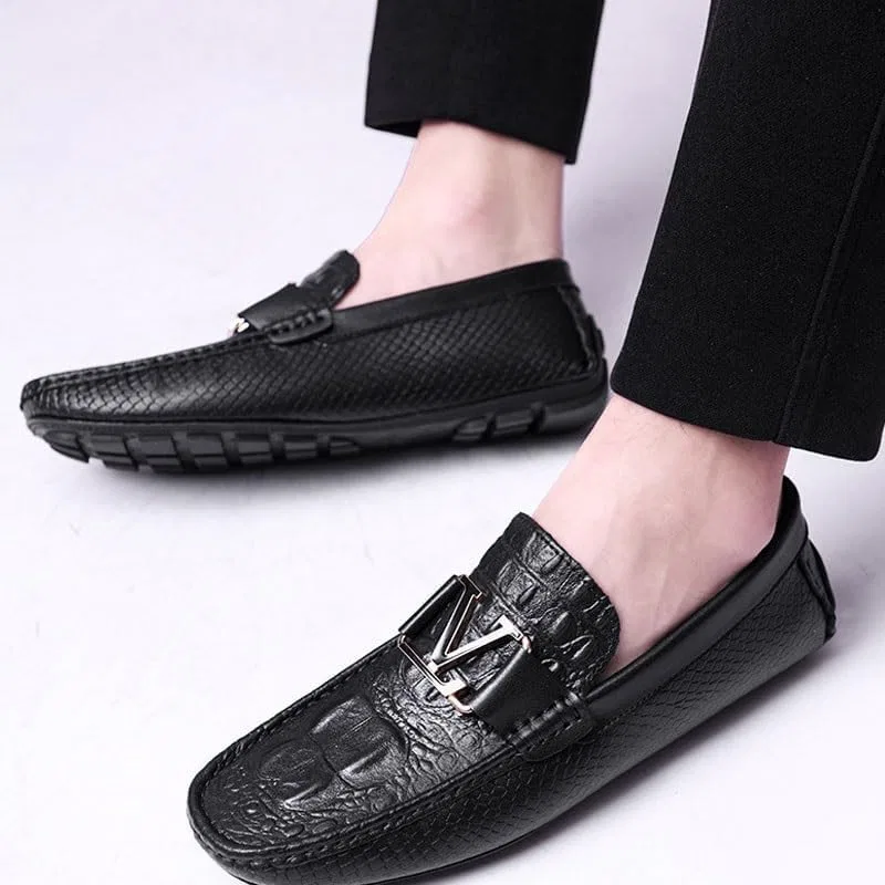 Лоферы мужские Leather Shoes Loafers, Black HBNCFTI — фото 2