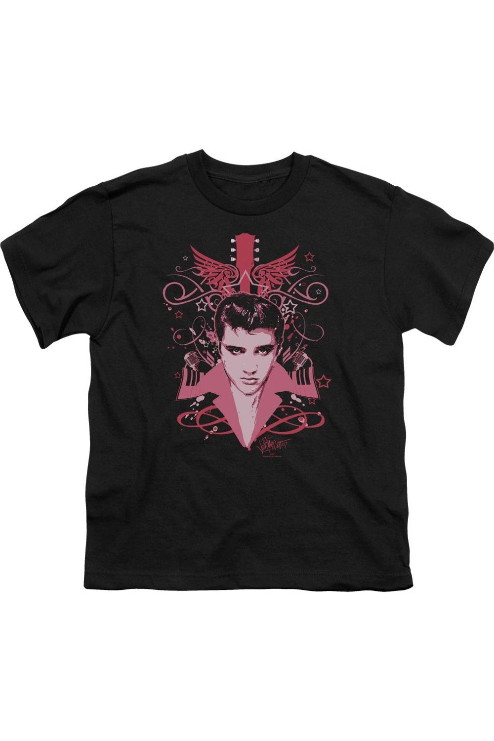 

Футболка с коротким рукавом для детей "Elvis Presley Lets Face It" Gildan, черный