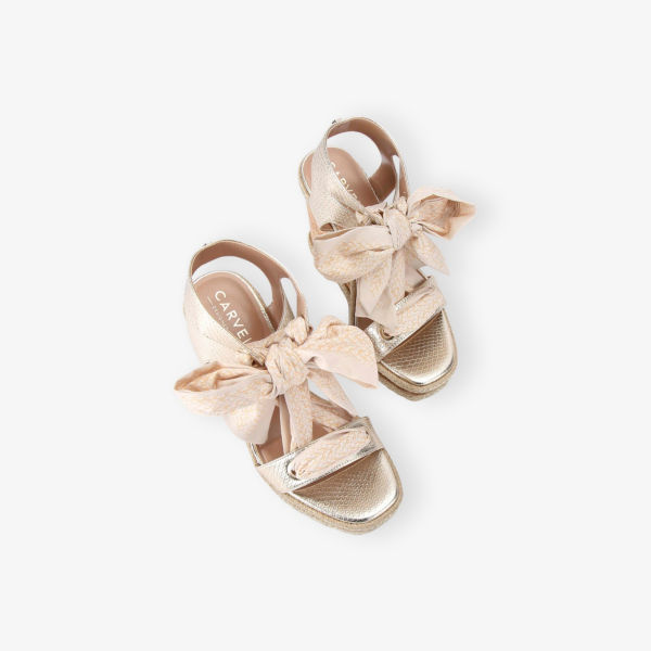 Сандалии на платформе Carvela Sorrento из искусственной кожи, золотой — фото 2