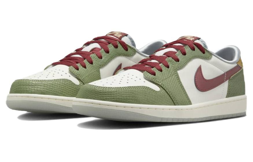 Jordan Air Jordan 1 Vintage Баскетбольные кроссовки мужские, Парус/Кедр/Масло-зеленый/Светлая пемза/Темно-красный — фото 3
