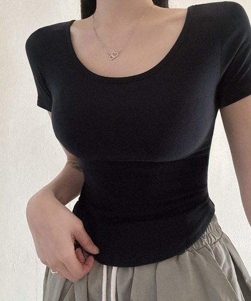 

Футболка с коротким рукавом, закругленный низ NANAHACHI, черный