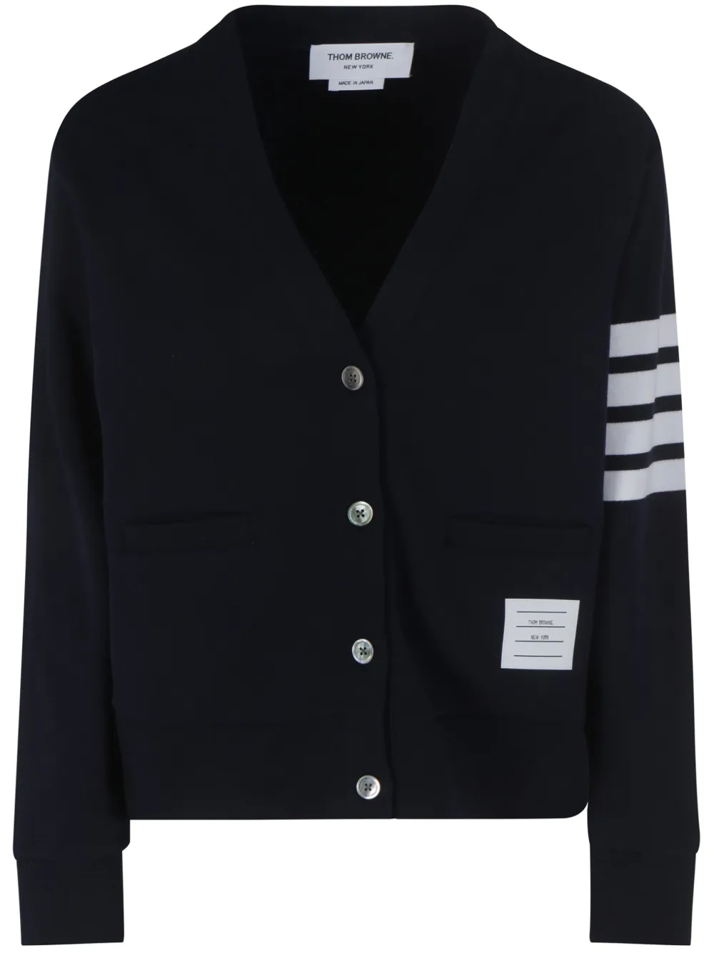 

Кардиган с 4 полоскам на рукаве THOM BROWNE, синий