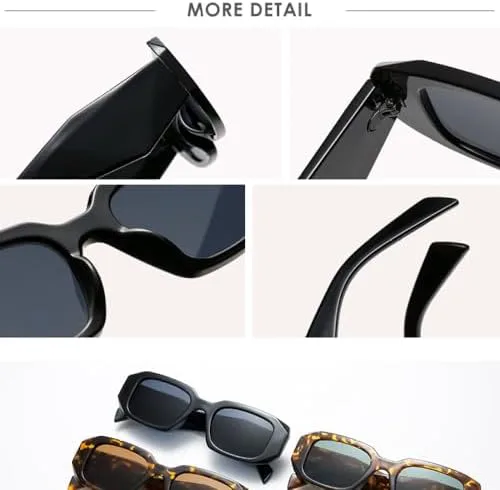 

Женские солнцезащитные очки в стиле панк, маленькая квадратная оправа, нестандартная треугольная форма, треугольные дужки, модные в 2027 году MTZJH, Brown Brown