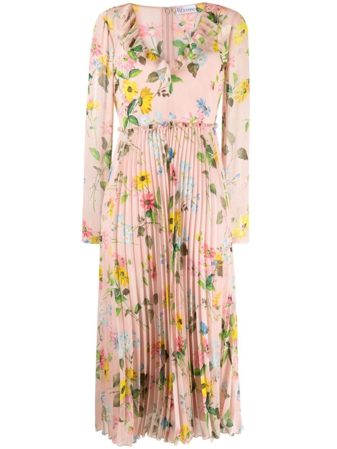 

RED Valentino платье миди с цветочным принтом, розовый