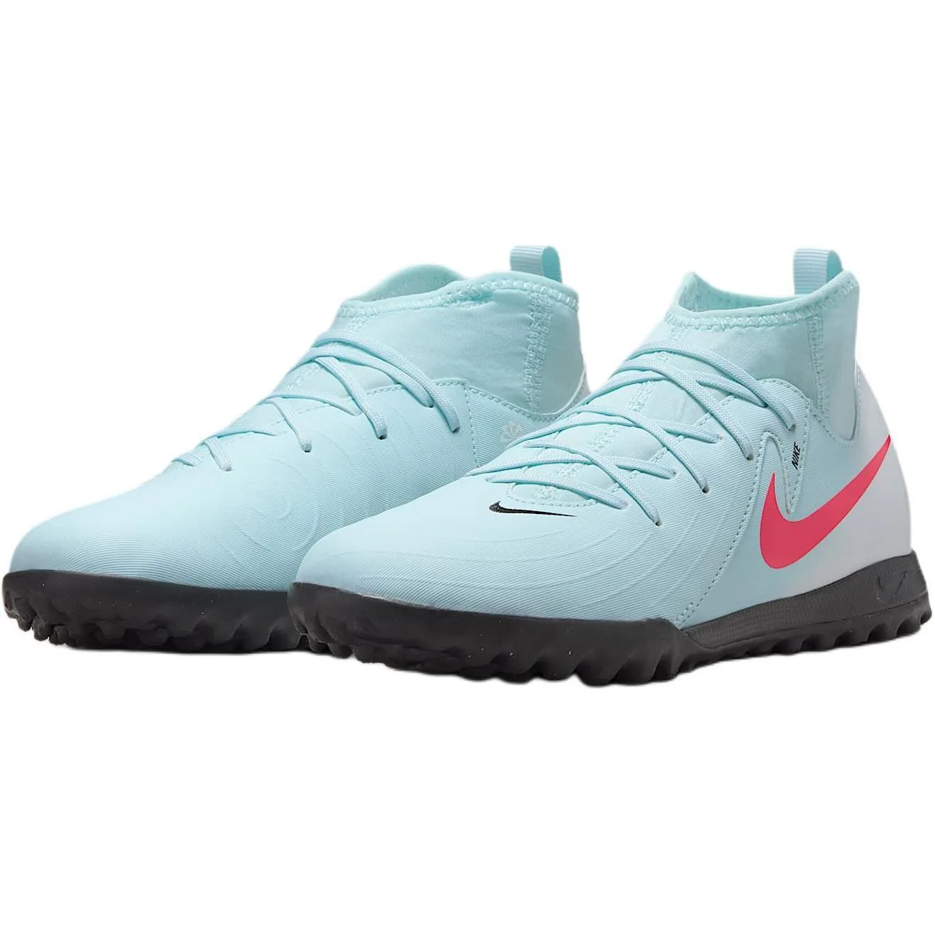 Детские футбольные бутсы Phantom Luna с противоскользящей амортизацией Nike, Mint Green/Black/Atomic Red — фото 3