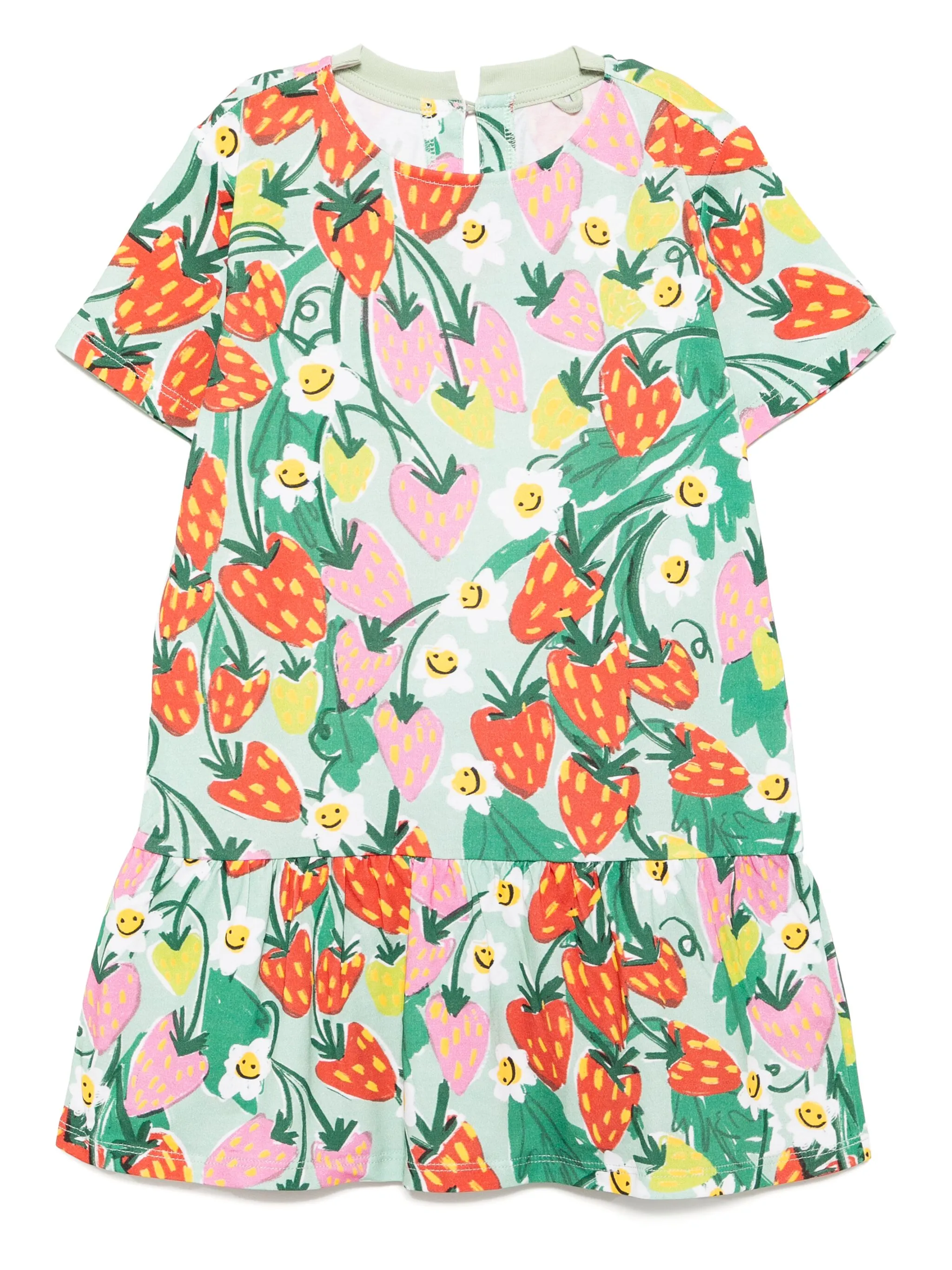 

Платье с короткими рукавами и принтом Stella Mccartney Kids, зеленый