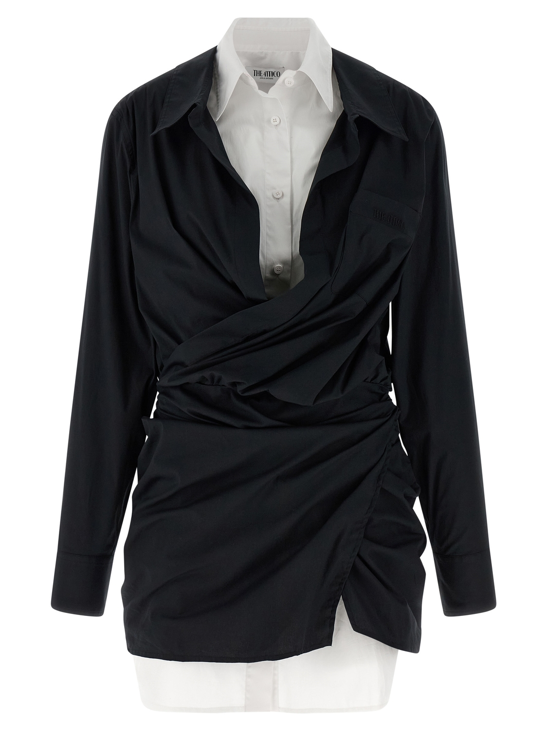 

Платье-рубашка с двойным слоем The Attico, черный