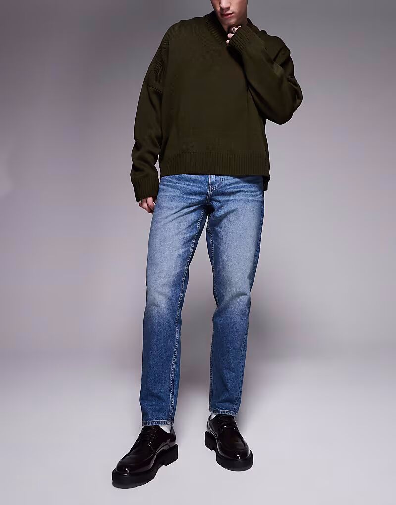 

Зауженные джинсы ASOS DESIGN стретч с оттенком темно-синего цвета