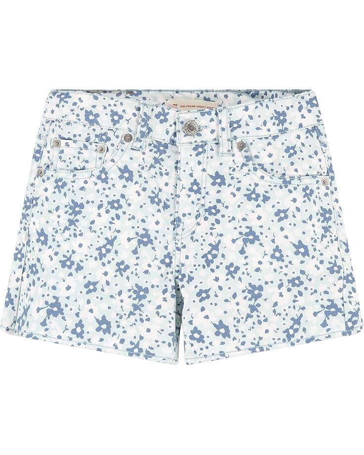 

Шорты Levi's Kids Girlfriend Fit Printed Shorty Shorts, цвет Porcelain Blue