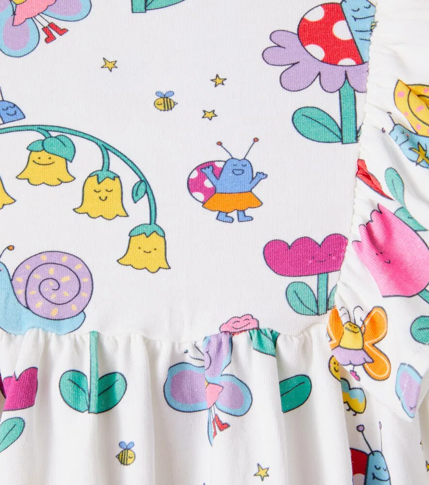 Платье из хлопкового трикотажа Baby Bug House Stella McCartney Kids, мультиколор — фото 3