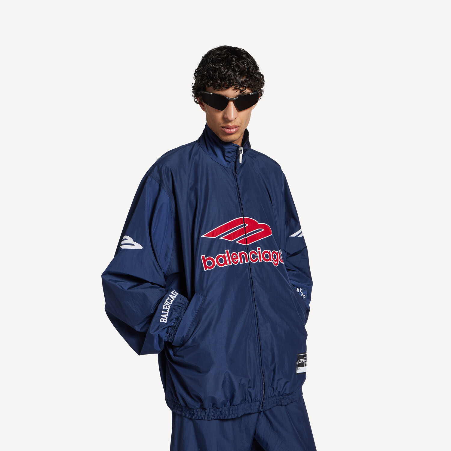 Мужская футбольная олимпийка 3b в новом темно-синем цвете BALENCIAGA, новый темно-синий — фото 4
