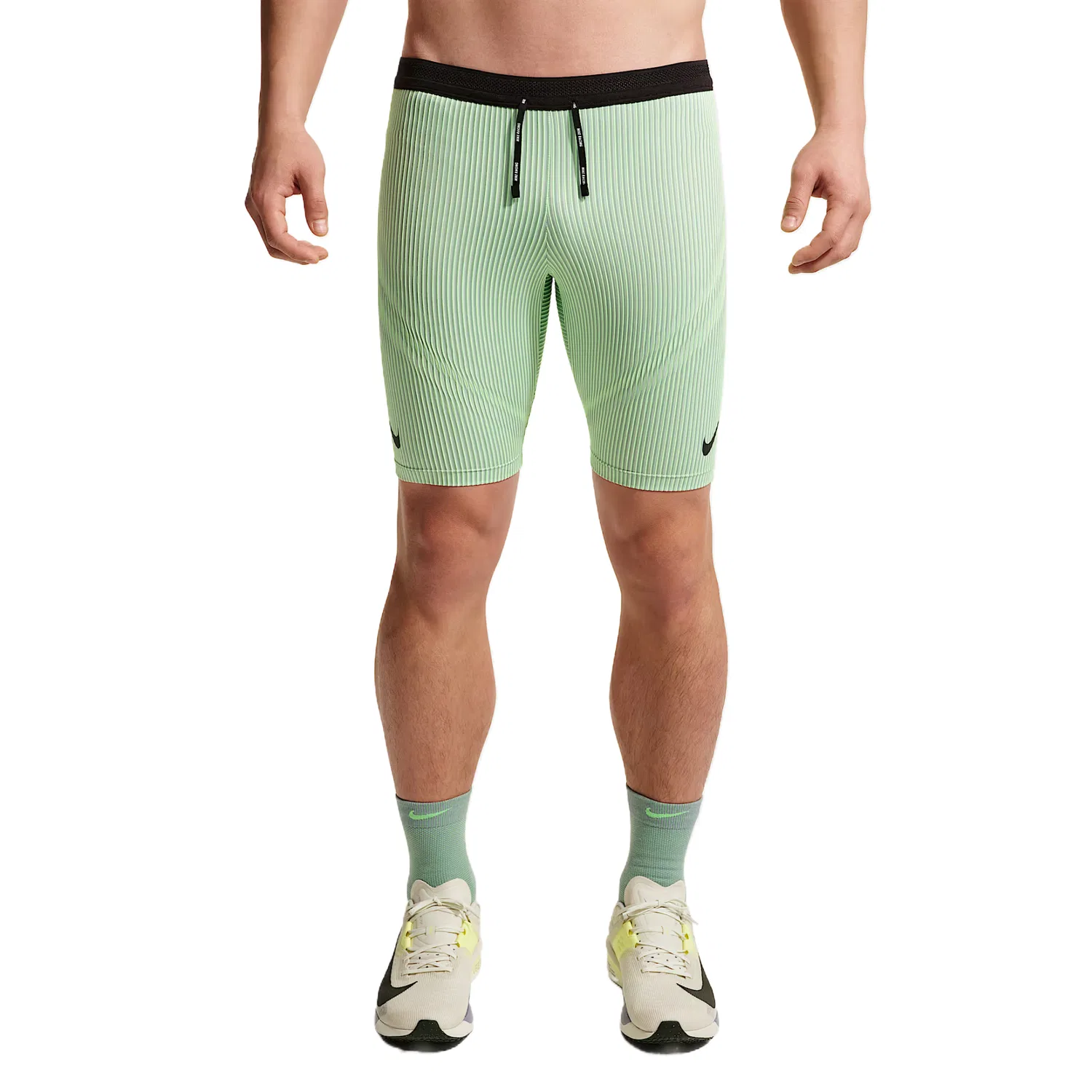 Шорты для бега AEROSWIFT мужские Nike, Bright Green/Steam Blue/Light Silver/Black