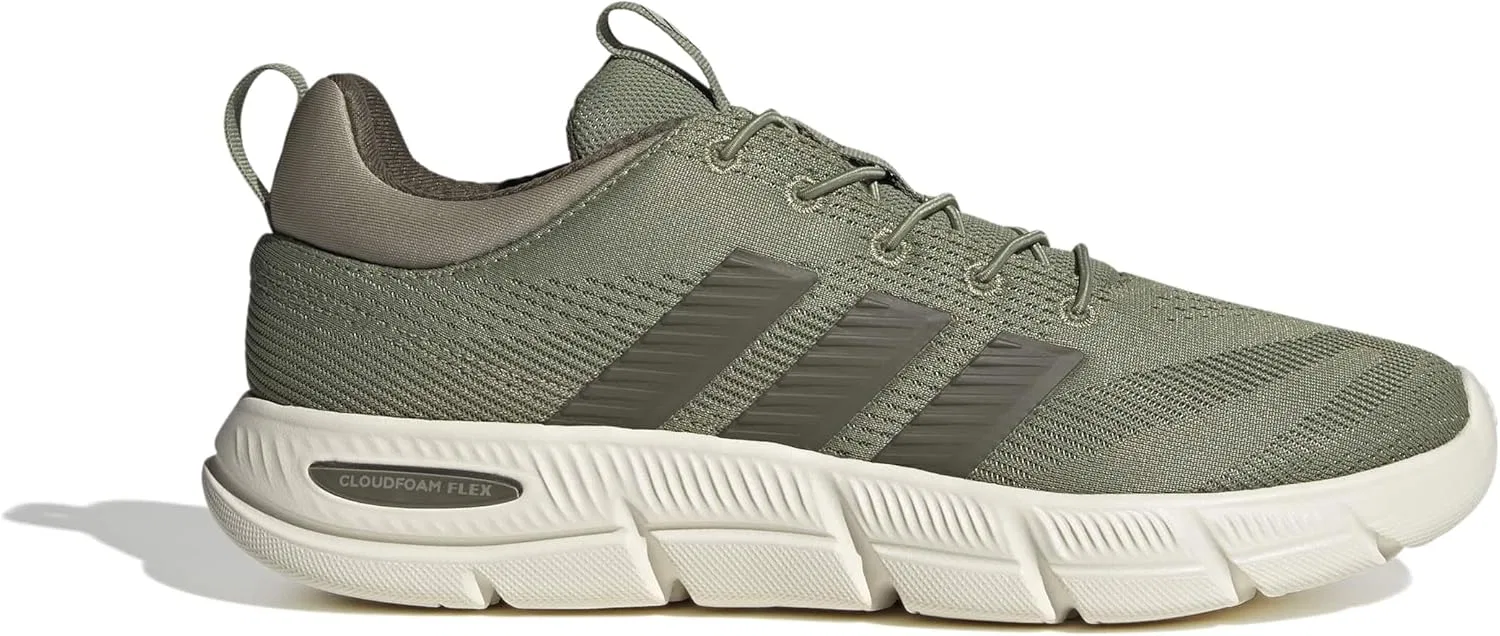 Мужские кроссовки Adidas Cloudfoam Flex на эластичных шнурках, Tent Green Olive Strata Wonder Cargo — фото 2