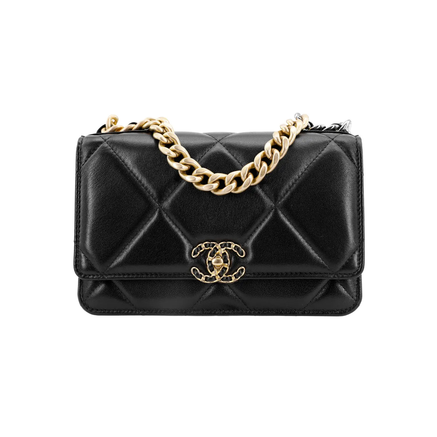 

CHANEL Сумка на цепочке из овчины через плечо женская черная