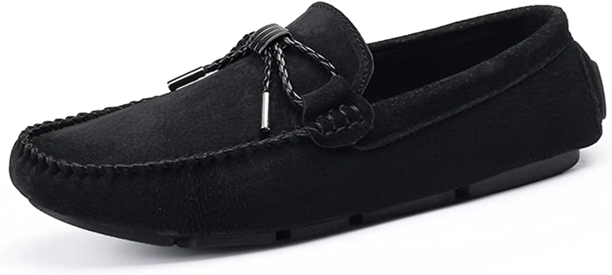 Лоферы мужские на замше, Moccasins, Black LITNERMIA