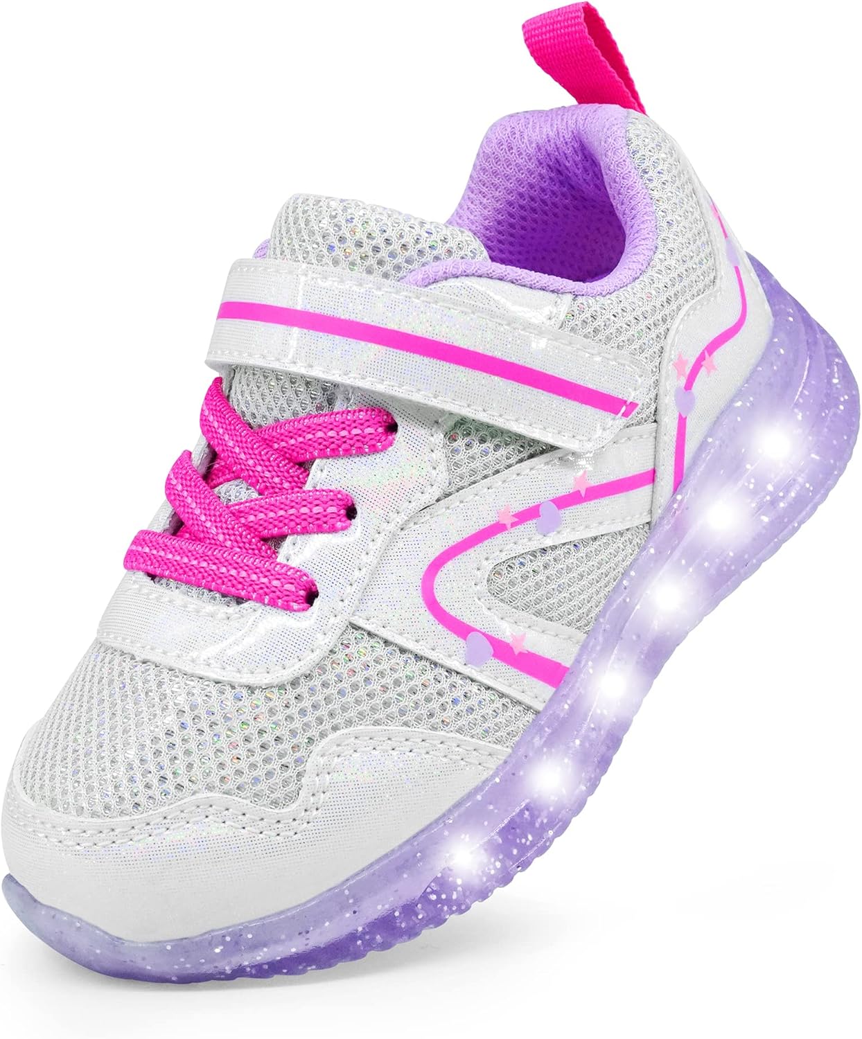 

Детские кроссовки YESKIS для мальчиков и девочек со светодиодной подсветкой, легкие, сетчатые, дышащие, очаровательные, для бега, для малышей и маленьких детей, Silver Light Up Shoes