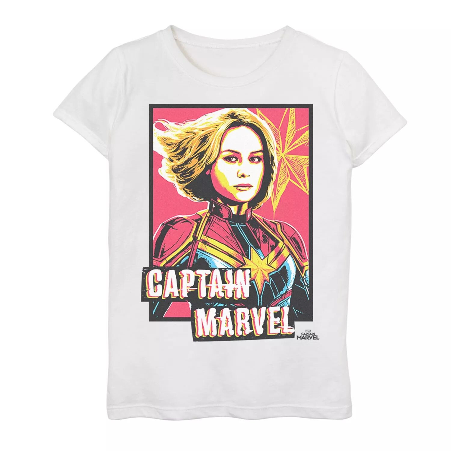 

Футболка с плакатом Marvel Captain Marvel для девочек 7–16 лет Marvel, белый