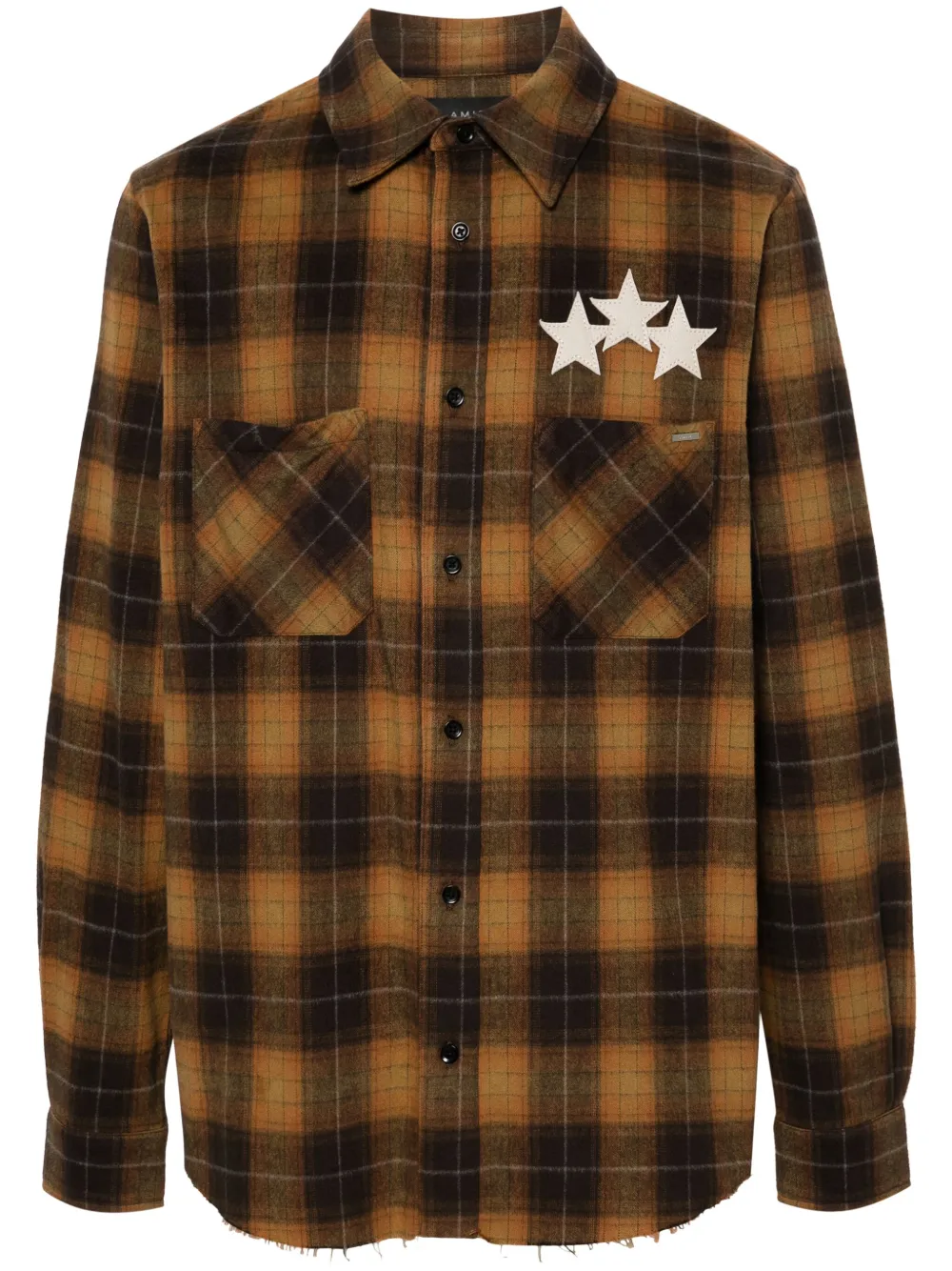 

Фланелевая рубашка Star в клетку AMIRI, желтый