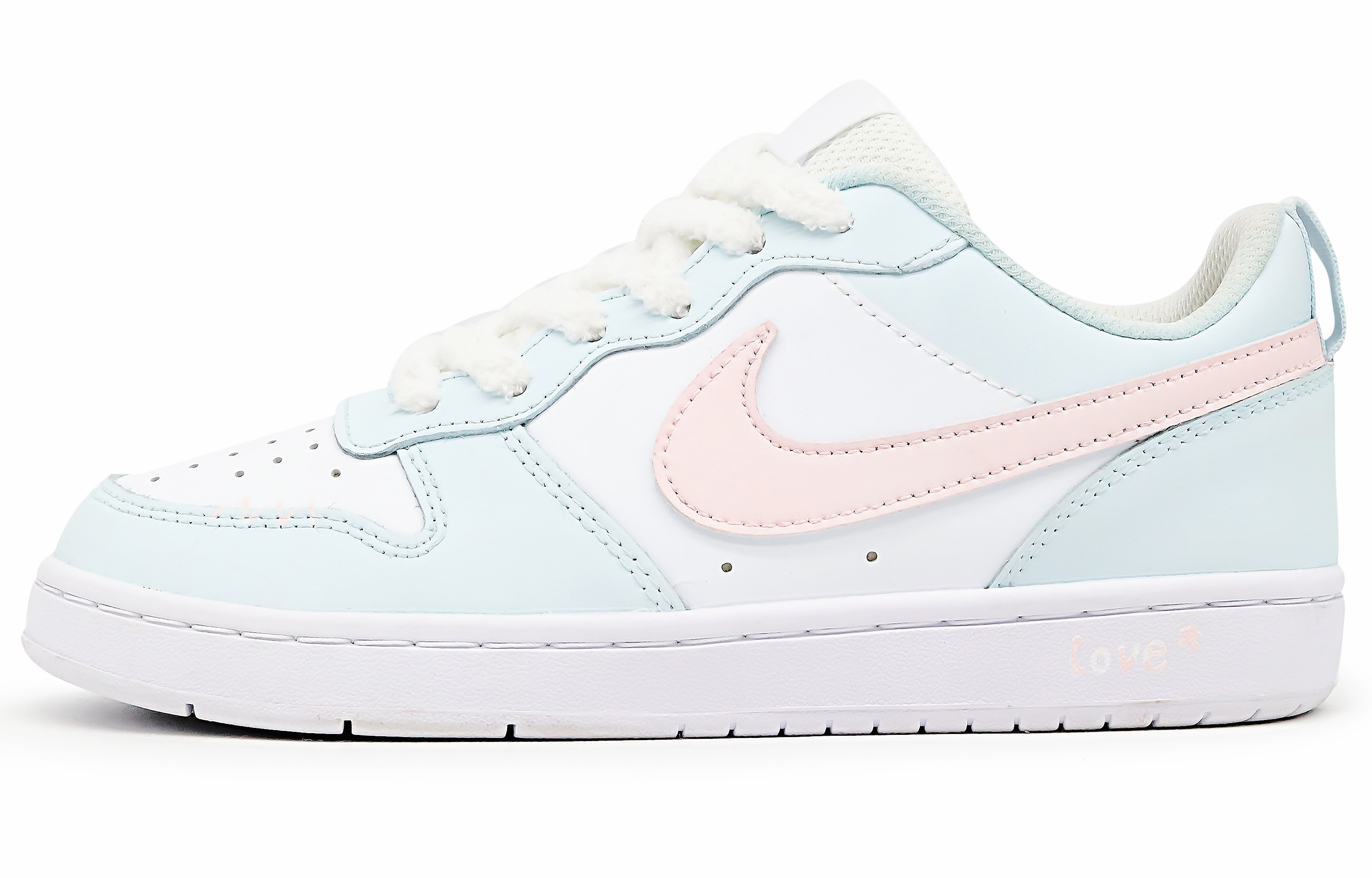 

Детские кроссовки для скейтбординга Court Borough Low 2 Low Top для подростков Nike, синий/розовый