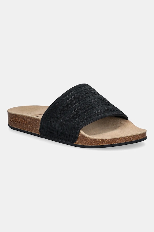 Замшевые шлепанцы Adilette RS Adidas Originals, черный