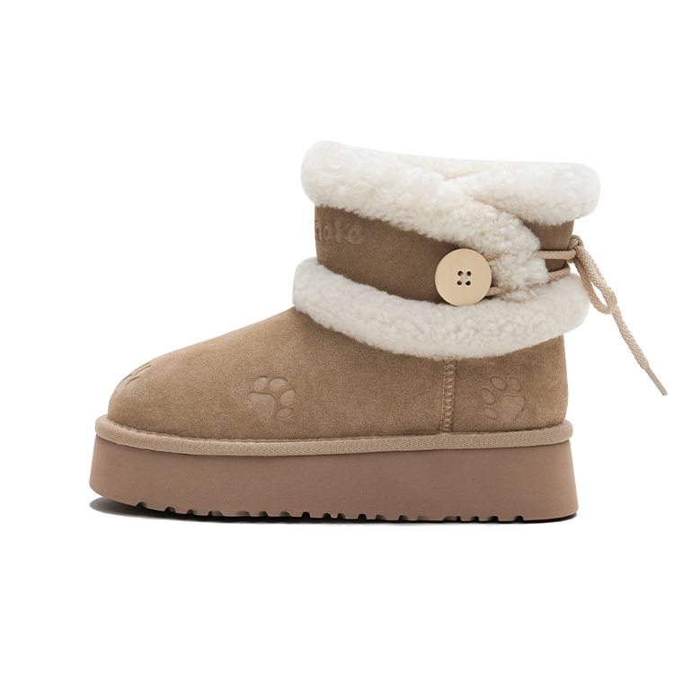 MASOOMAKE Женские короткие зимние сапоги без помпонов хаки, цвет Khaki Pompom-Free