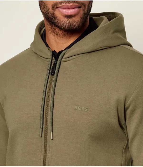 Обвисшая толстовка regular fit Boss Green, зеленый — фото 4