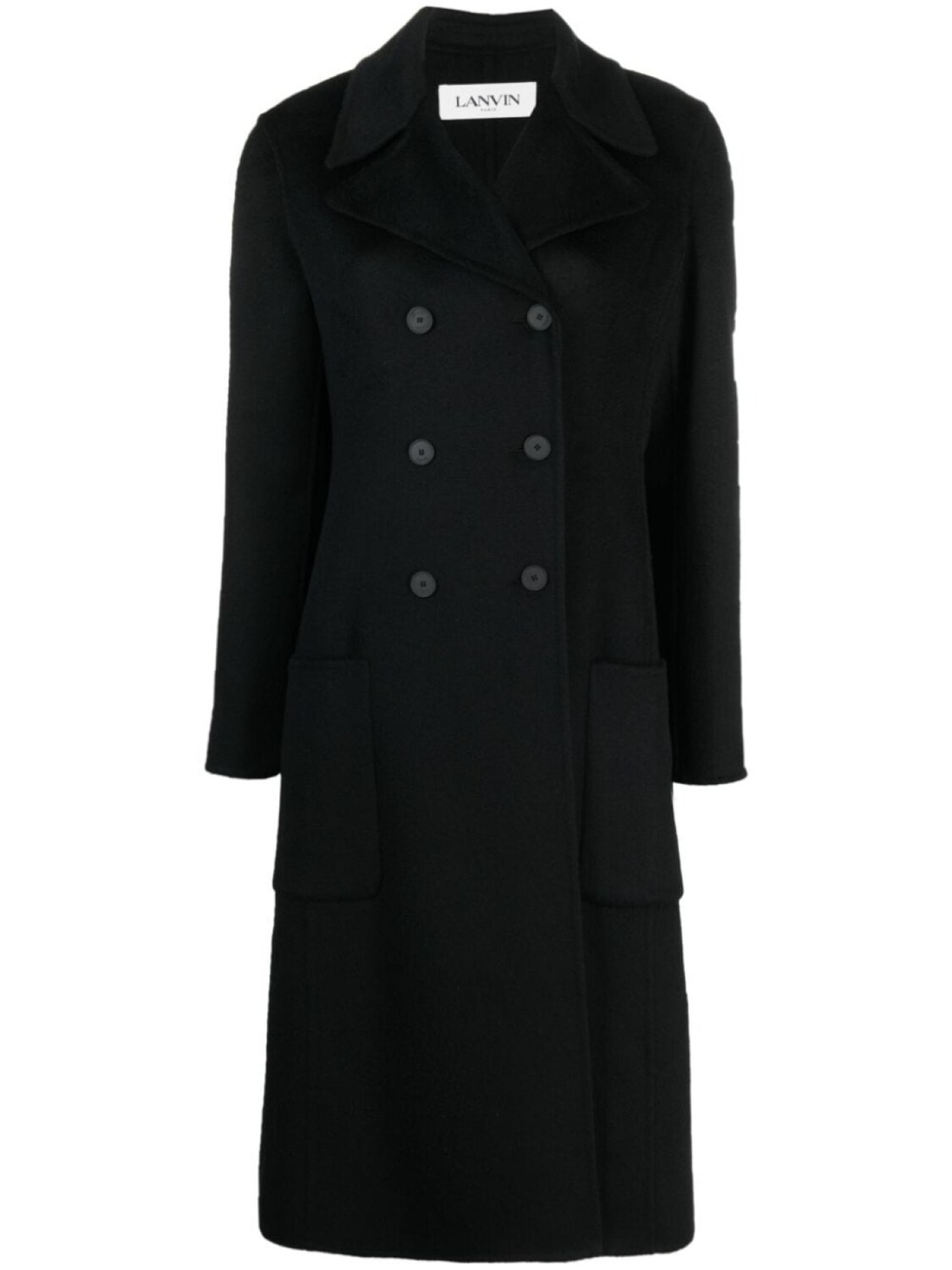 

Lanvin двубортное кашемировое пальто, черный