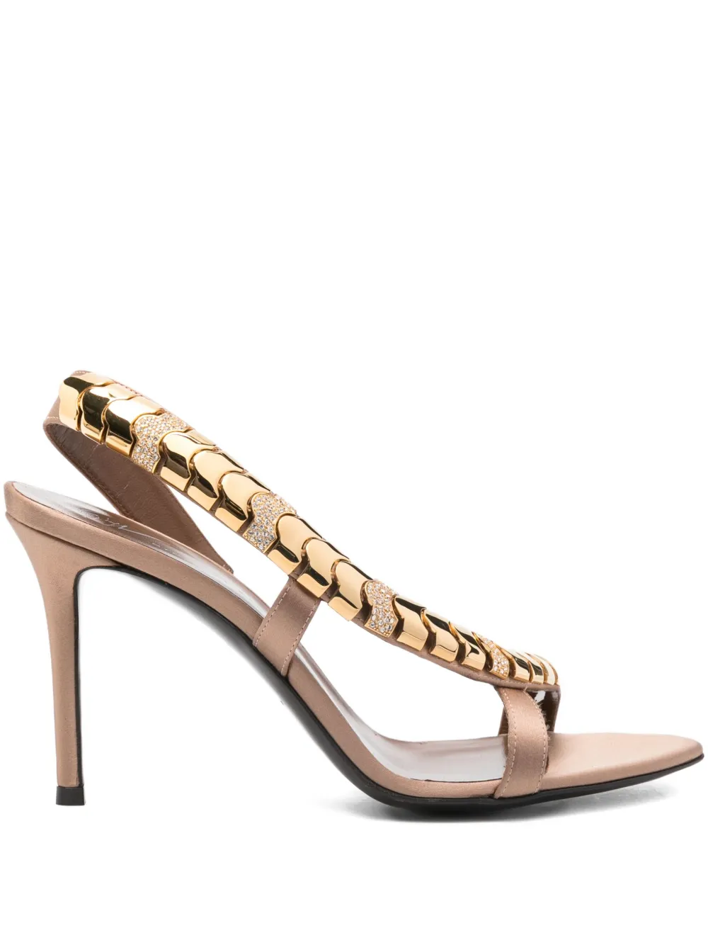 Босоножки Gz Dafne 105 с ремешком на пятке Giuseppe Zanotti, нейтральный