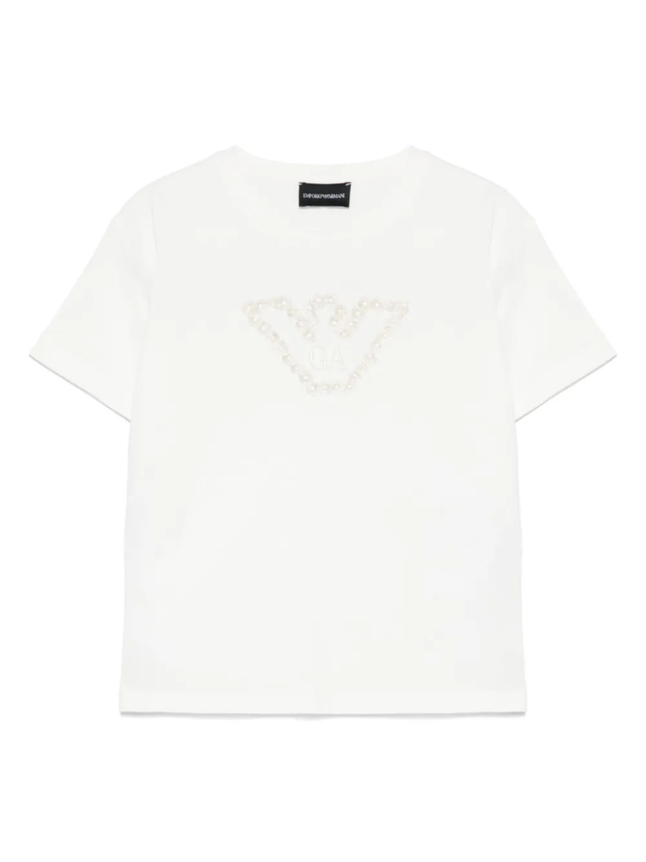 

Emporio Armani Kids футболка с цветочной вышивкой, белый