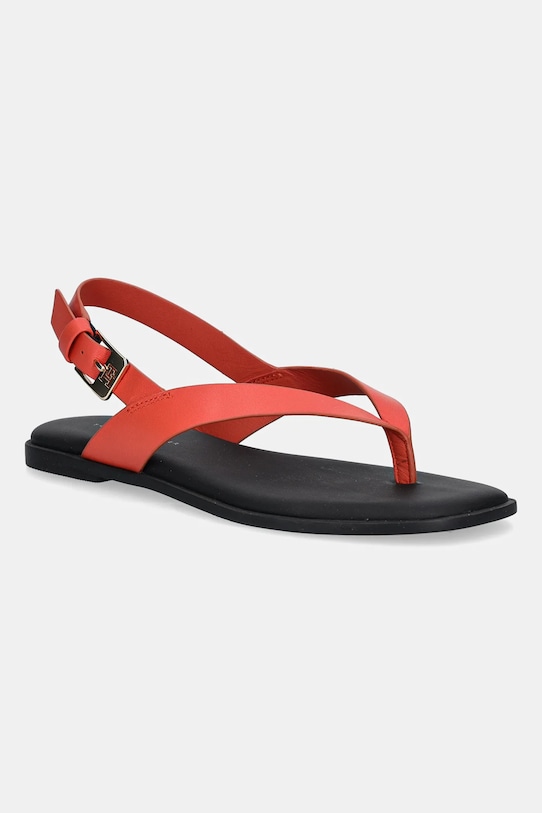 Кожаные сандалии COLOR BLOCK THONG FLAT SANDAL Tommy Hilfiger, красный