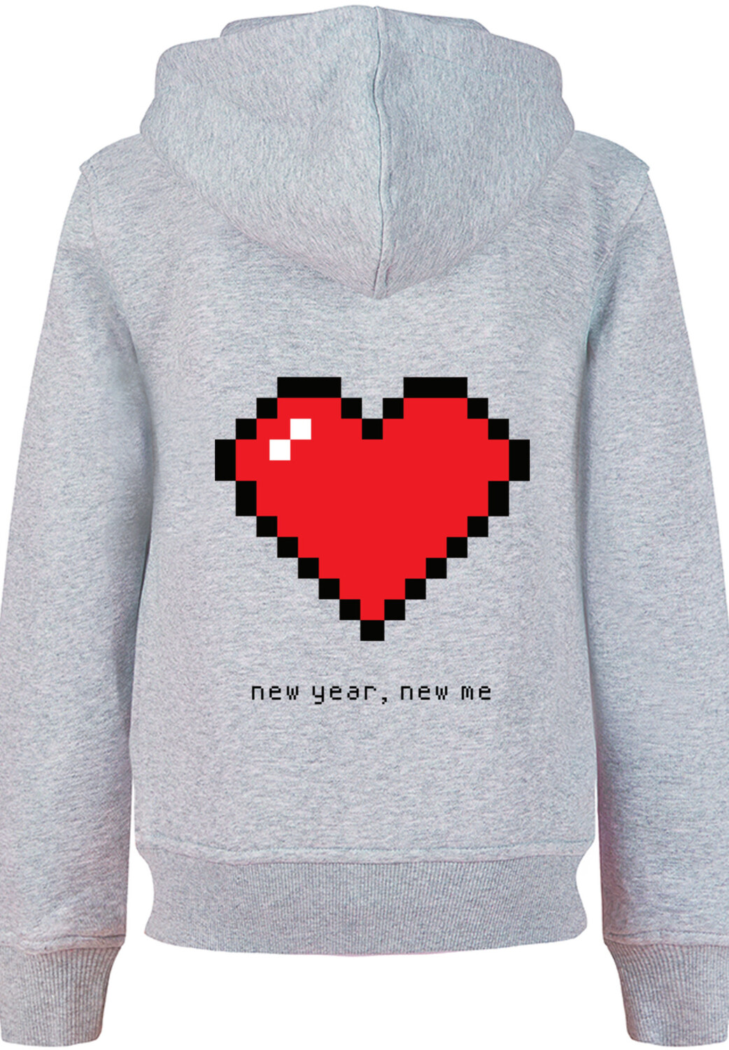 

Пуловер F4NT4STIC Hoodie Pixel Herz Happy New Year Silvester, цвет grau meliert