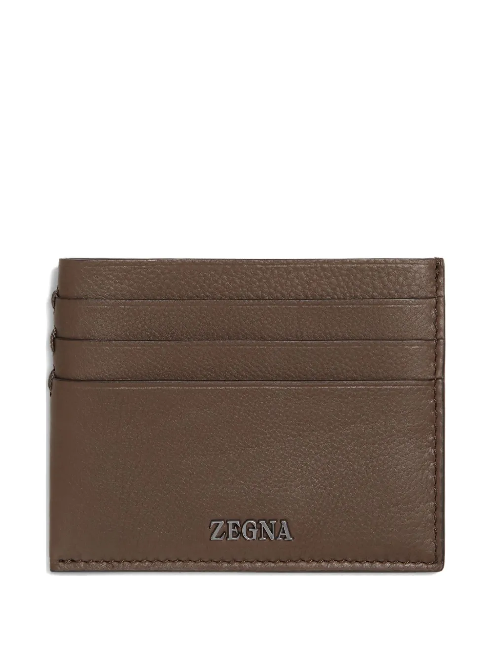 

Кожаный картхолдер Zegna, коричневый