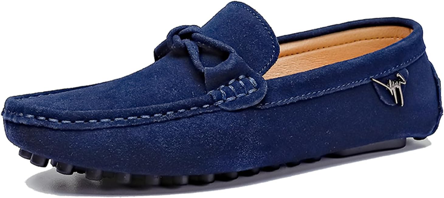 

Мужские роскошные замшевые мокасины, кожаные лоферы с бантом, черная резиновая подошва, удобная обувь без шнурков для ходьбы Dacnakby