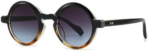 

Популярные модные круглые солнцезащитные очки для женщин, ретро-градиентные очки с защитой от УФ-излучения UV400, модные панк-очки с заклепками для мужчин MTZJH, Black Grey Blue