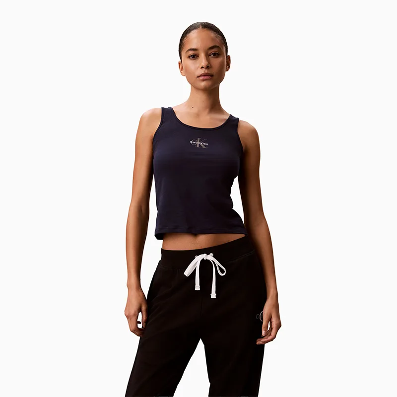 Футболка-майка женская с круглым вырезом Calvin Klein, 0PP-Navy Blue