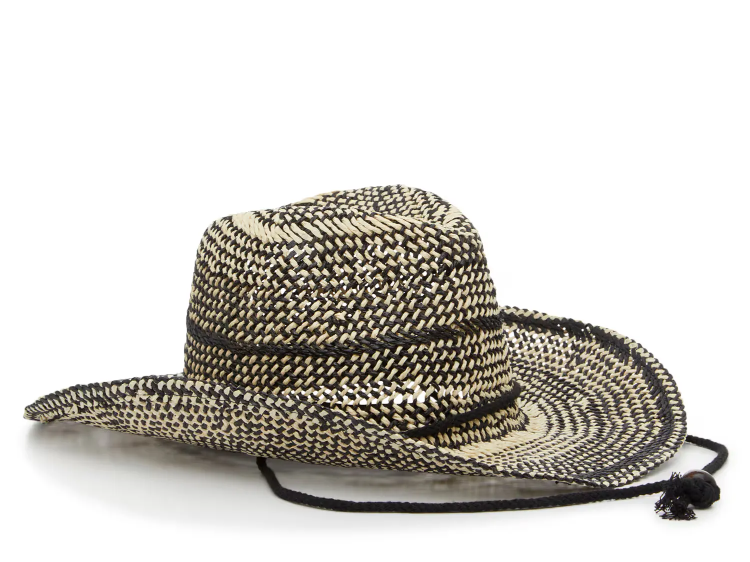 

Шляпа Woven Cowboy Hat Crown Vintage, черный/бежевый